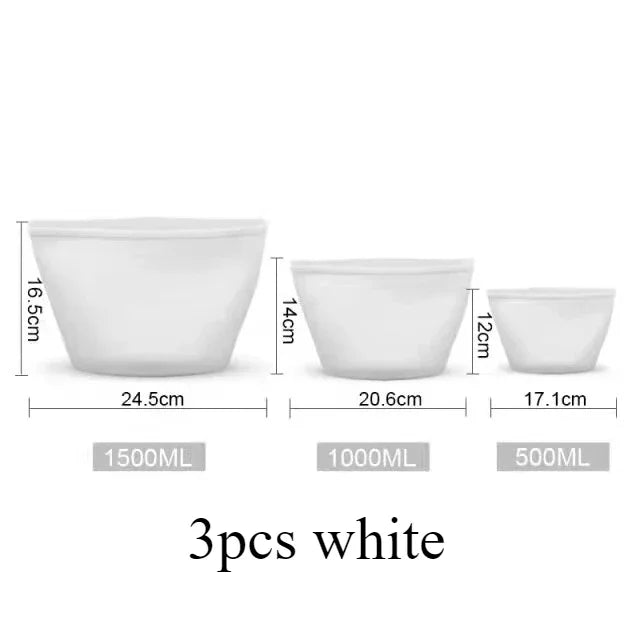 Reusable Silicone Food Storage Bags (3-Pack)