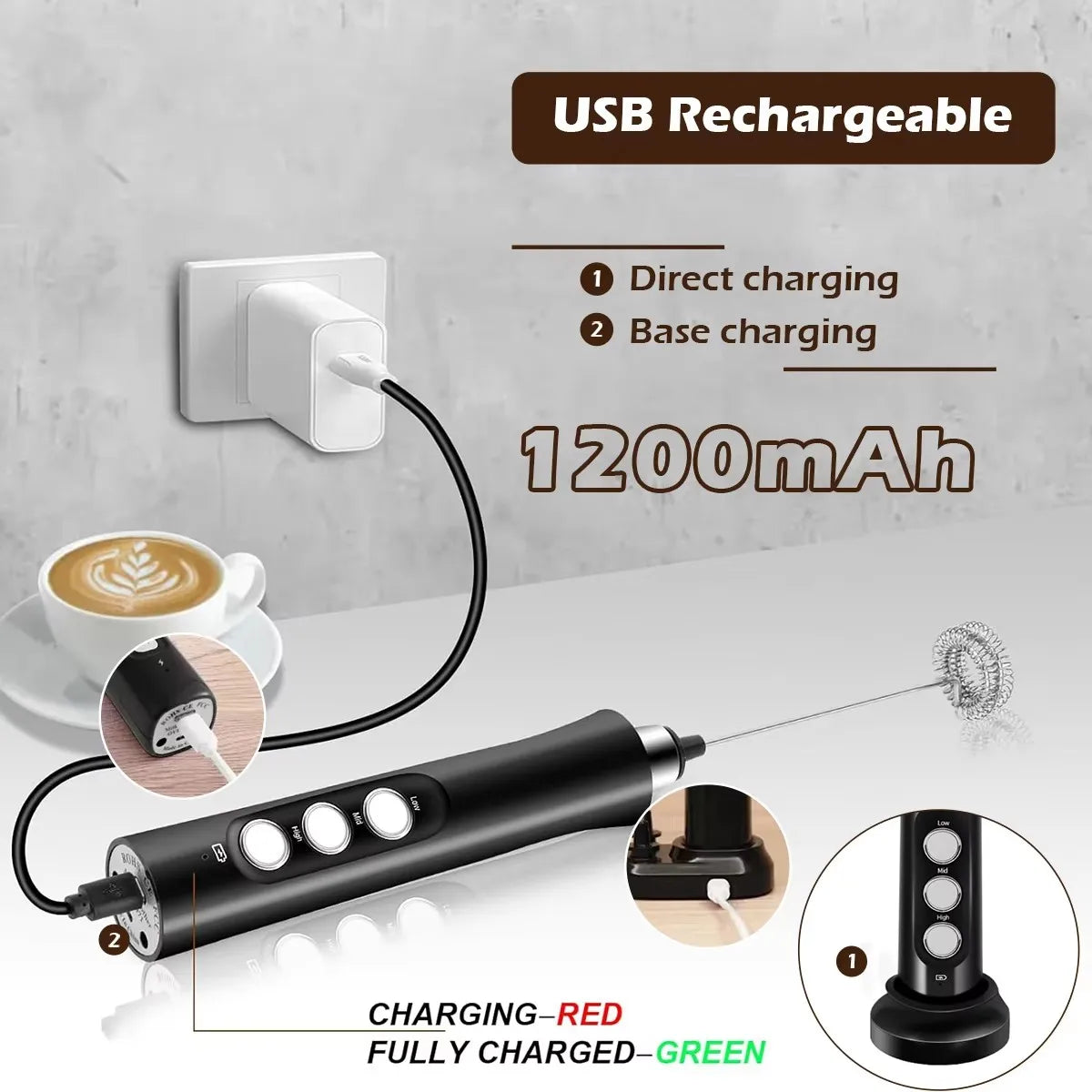 Rechargeable Milk Frother